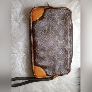 LOUIS VUITTON Monogram Marly Dragonne PM Clutch Bag